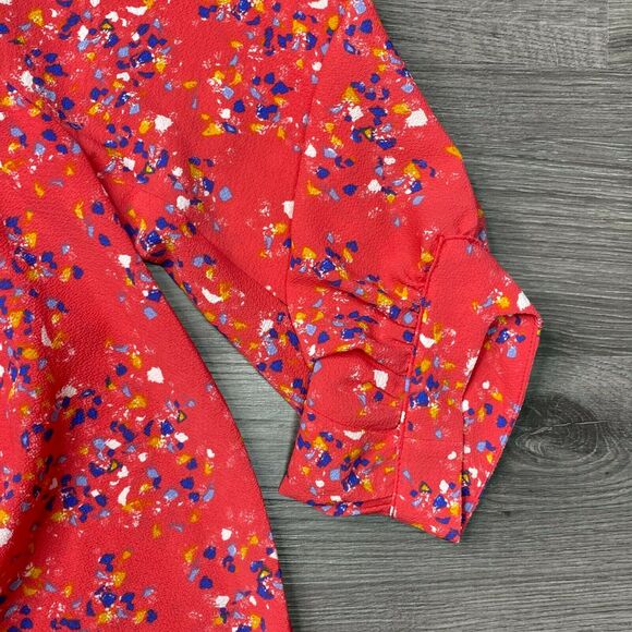 GIBSON x Living in Yellow L Womens Pink Ditzy Floral Maggie Twist Hem Top - Picture 6 of 9